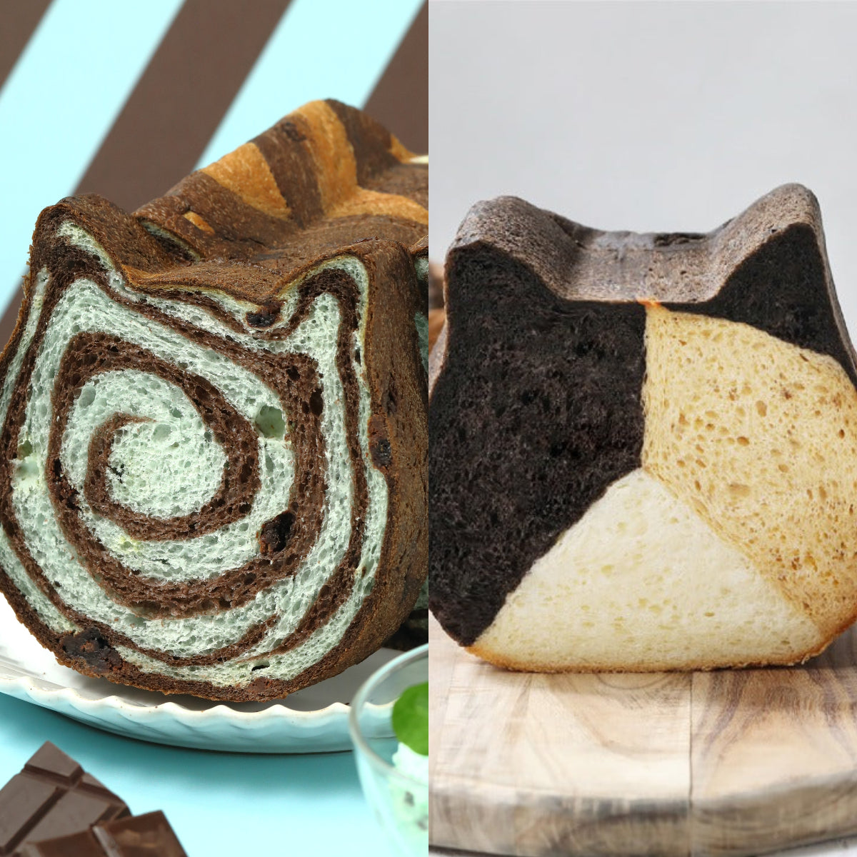 ◎5月オンライン限定◎ ねこねこ食パン（チョコミント＋三毛猫）