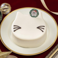 【早期予約10%OFF】白ねこクリスマスケーキ～ホワイトチョコ&ベリー～（パステル店舗受取）